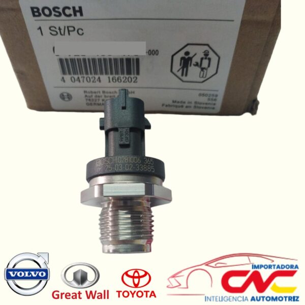 SENSOR DE PRECION DE RIEL GREAT WALL HOVER 2,8 - FIAT DUCATO II -  CHEVROLE CAPTIVA 2,0 - TOYOTA YARIS 1,4 VOLVO XC70 – VOLVO S60 – VOLVO C30 – VOLVO XC90