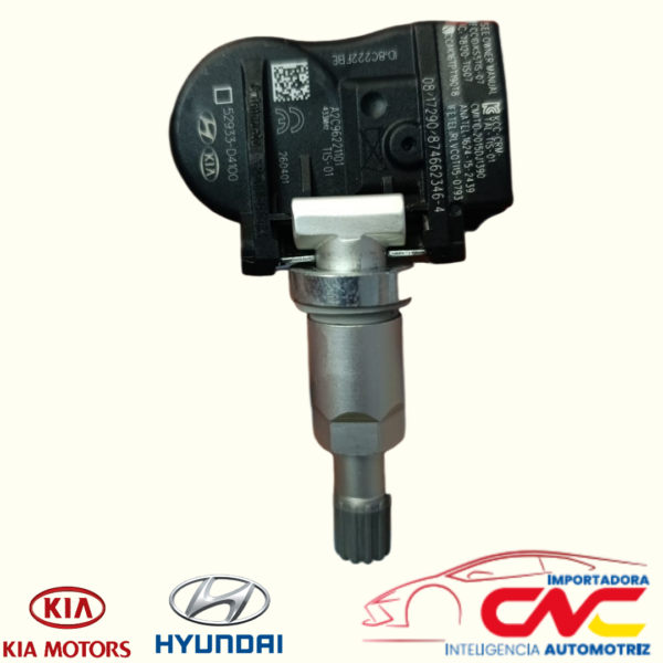 SENSOR TPMS HYUNDAI ELANTRA 1.4/1.6/2.0 - HYUNDAI IONIQ 1.6 - HYUNDAI KONA 1.6/2.0 - HYUNDAI SANTA FE 2.0/2.4 - SONATA 1.6/ 2.0/2.4 - VELOSTER 1.6/2.0- KIA NIRO 1.6 - KIA OPTIMA - KIA K5 1.6/2.0/2.4 - KIA SORENTO 2.4/3.3 - KIA SOUL 1.6/2.0 - KIA SPORTAGE 2.0/2.4